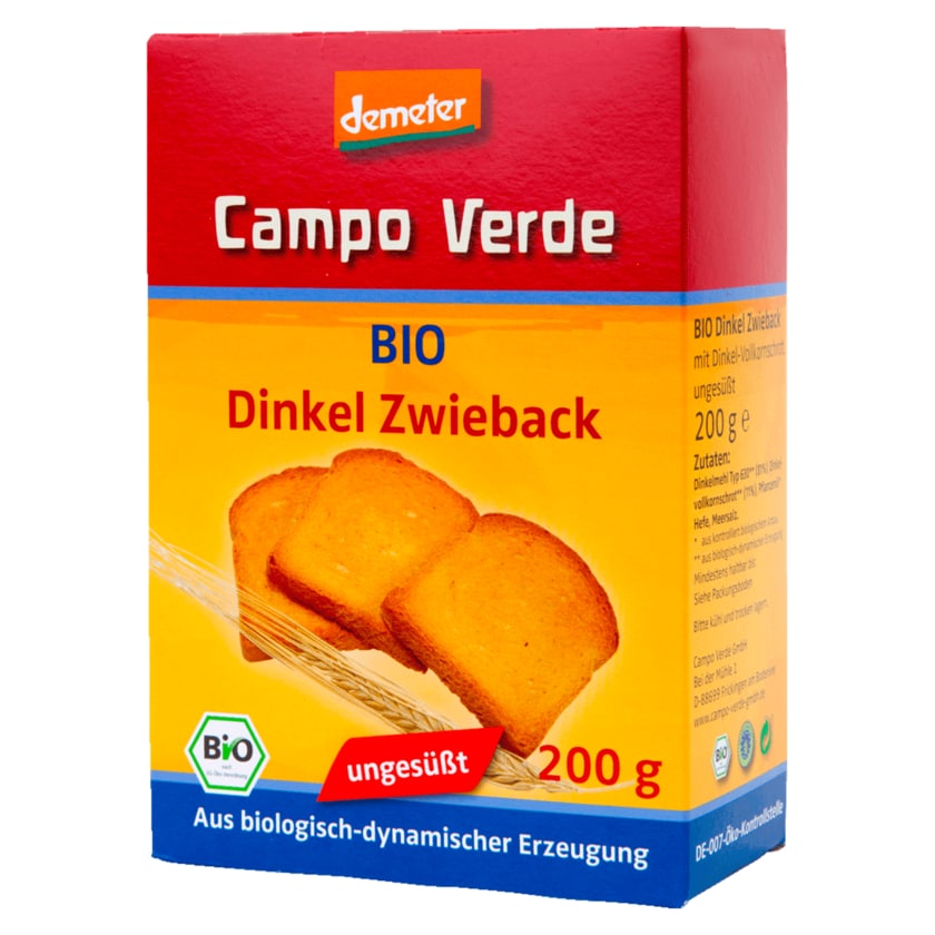Campo Verde Bio Demeter Dinkelzwieback 200g